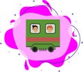 Train, woman, man cartoon icon. Simple color vector of travel icons for ui and ux, website or mobile application