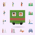 Train, woman, man cartoon icon. Universal set of travel for website design and development, app development