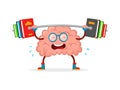 Train your brain. brain vector cartoon flat