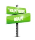 train your brain road sign concept