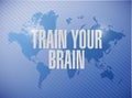 train your brain world map sign concept