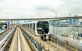 Train at Yurikamome line, an automated guideway transit system in Tokyo Royalty Free Stock Photo