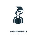 Trainability icon. Monochrome sign from work ethic collection. Creative Trainability icon illustration for web design