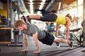 Trained couple in gym