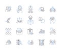 Trainee line icons collection. Apprentice, Novice, Learner, Rookie, Greenhorn, Intern, Trainee vector and linear