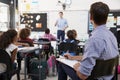 Trainee teacher learning how teach elementary students Royalty Free Stock Photo