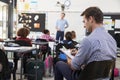 Trainee teacher learning how teach elementary students Royalty Free Stock Photo