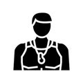 trainer athlete man glyph icon vector illustration Royalty Free Stock Photo