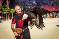 Trainer with bald eagle Royalty Free Stock Photo