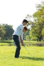 Trainer golf tutor practice for new golf player