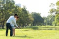 Trainer golf tutor practice for new golf player