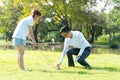 Trainer golf tutor practice for new golf player