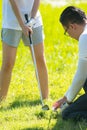 Trainer golf tutor practice for new golf player