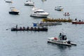 Trainera rowing boat regatta in the bay of La Concha in San Sebastian