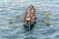 Trainera rowing boat regatta in the bay of La Concha in San Sebastian