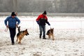 Trainers with Alsatian dogs