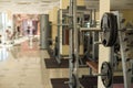 Trainers in gym hall.
