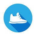 trainers shoes icon with long shadow. Signs and symbols can be used for web, logo, mobile app, UI, UX