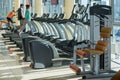 Training apparatus in gym hall Royalty Free Stock Photo