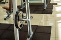 Training apparatus in a gym hall. Royalty Free Stock Photo