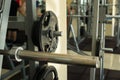 Training apparatus in gym hall. Royalty Free Stock Photo