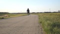 Training an athlete on the roller skaters.