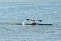 Training of athletes canoe rowers.