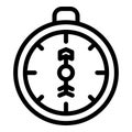 Training compass icon outline vector. Vacation walking