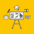 training concept flat icons Royalty Free Stock Photo