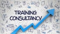 Training Consultancy Drawn on White Brickwall. 3d Royalty Free Stock Photo