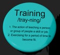 Training Definition Button Showing Education Instruction Or Coac