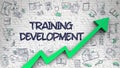 Training Development Drawn on White Brick Wall. 3d Royalty Free Stock Photo