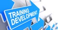 Training Development - Inscription on the Blue Pointer. 3D. Royalty Free Stock Photo