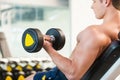 Training with dumbbells. Royalty Free Stock Photo