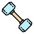 Training dumbell icon color outline vector