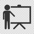 Training education icon in flat style. People seminar vector ill