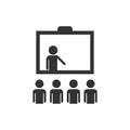 Training education icon in flat style. People seminar vector ill