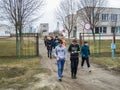 The training on fire safety and medical assistance at school the Gomel region of Belarus.