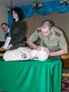 The training on fire safety and medical assistance at school the Gomel region of Belarus.