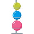 Training fitness ball rack stand isolated cartoon vector