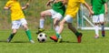 Training and football match between youth teams. Young boys play Royalty Free Stock Photo