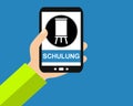 Training german on Smartphone - Flat illustration banner Royalty Free Stock Photo