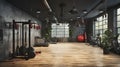 Training Grounds. Modern Gym Interior With Boxing Bag, Workout And Training Equipments. Generative AI Royalty Free Stock Photo