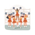 Training in a gym isolated cartoon vector illustration.