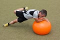 Training with a gymnastic ball Royalty Free Stock Photo