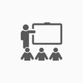 Training icon, teach, present, education, seminar