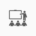 Training icon, teach, present, education, seminar