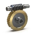 Training image of the worm gear assembly, 3d illustration Royalty Free Stock Photo