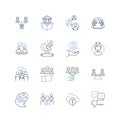 Training industry line icons collection. Education, Certification, Workshop, Seminar, Skillset, Development, Coaching Royalty Free Stock Photo