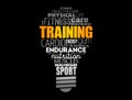 TRAINING light bulb word cloud, fitness, sport Royalty Free Stock Photo